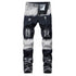 Fashion Men's Ripped Jeans Comfy Straight Pants Mid Waisted Jeans